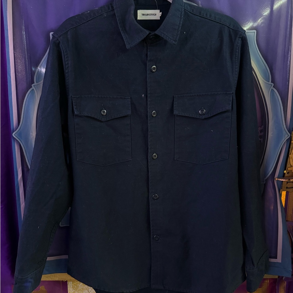 Taylor Stitch Point Shirt - Dark Navy - Reverse Sateen - Organic Cotton